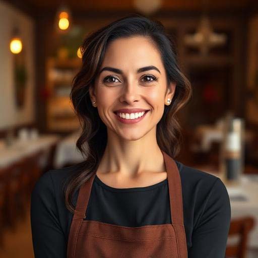 Dono de restaurante com painel digital